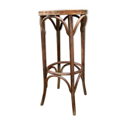 Vintage Wood Bistro Stool 1920s
