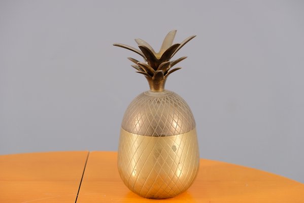 Vintage Gold Pineapple Container Small Vintage Brass Pineapple Container Mini Brass Pineapple Box Hollywood Regency Mid Century