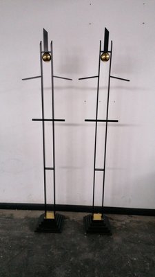 Italienische Mid-Century Skulpturen oder Stummer Diener aus Metall & Messing, 2er Set bei Pamono kaufen