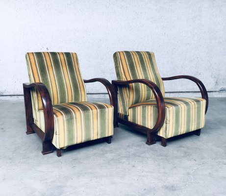 Art Deco Reclining Bentwood Lounge Chairs 1930s Set of 2 for