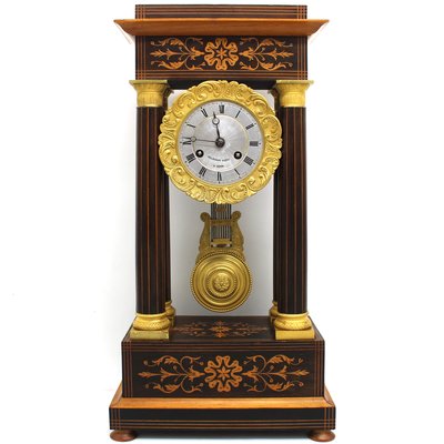 pix 19Th Century Antique Pendulum Wall Clock antique charles x inlaid portico clock with pendulum 19th century