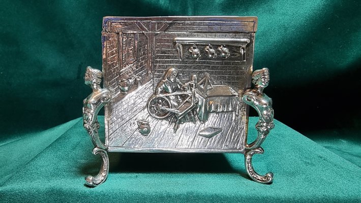 Silver Box with Lockable Lid & 19th Century Gilt Interior from