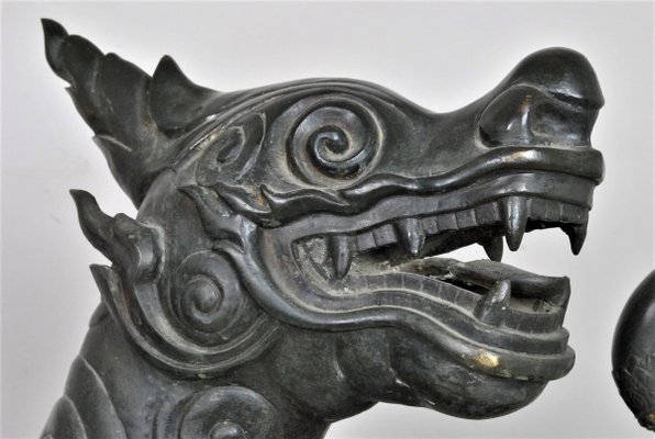 Qilin Chimeric Animal Sculptures in Bronze, Late 19th Century, Set of 2 for  sale at Pamono