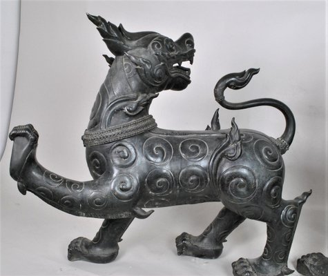 Qilin Chimeric Animal Sculptures in Bronze, Late 19th Century, Set of 2 for  sale at Pamono