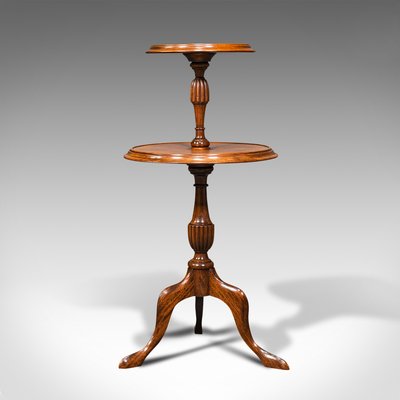 Antique English Two Tier Tea Table With Cake Stand In Mahogany For Sale At Pamono