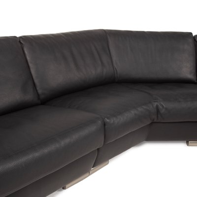Medea Black Leather Corner Sofa From, White And Grey Leather Corner Sofa