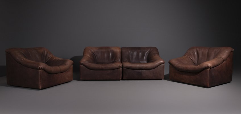 Model Ds 46 Sofa Set From De Sede For, Saddle Leather Sofa Set