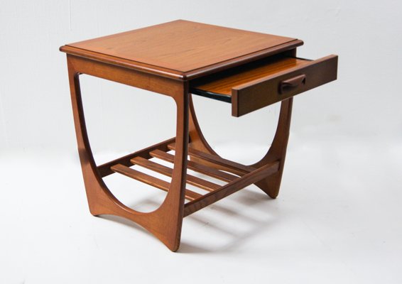 Teak Coffee Table With Shelf And Drawer, Coffee Table Shelf Drawers