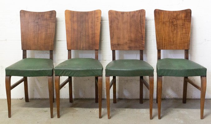 Vintage Dining Chairs France 1950s, Vintage Dining Chairs Set Of 4