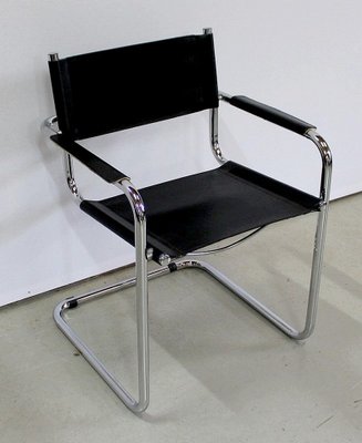 Black leather and metal chair deals