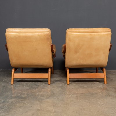 20th Century Leather Teak Chairs From, Orange Leather Chair Ikea