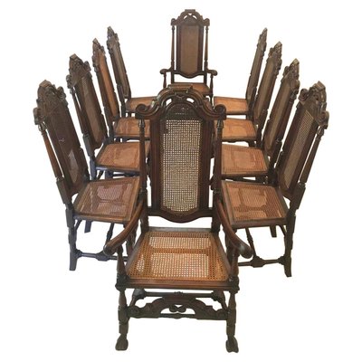 Antique Ean Style Carved Oak, Antique Oak Chairs With Carvings
