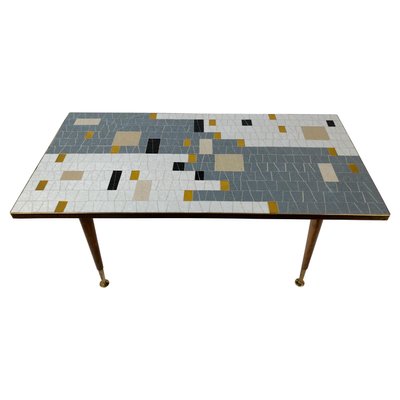 Mid Century Glass Mosaic Coffee Table, Mid Century Modern Coffee Table Black And White