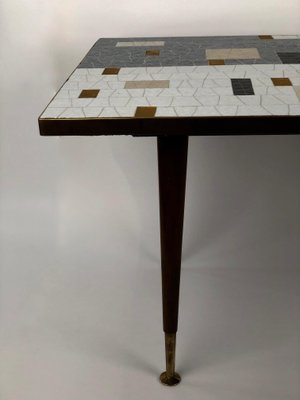 Mid Century Glass Mosaic Coffee Table, Mosaic Tile Coffee Table Glass Top