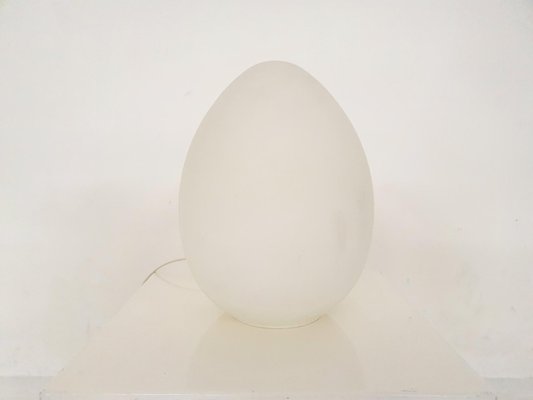 Milk Glass Egg Shaped Table Light, Glass Egg Shaped Table Lamp