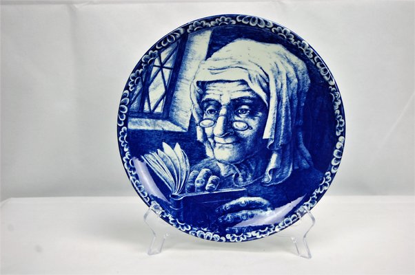 Hertog verwerken Graveren Vintage Decorative La Louviere Boch Delft Blue Plate from Villeroy & Boch  for sale at Pamono