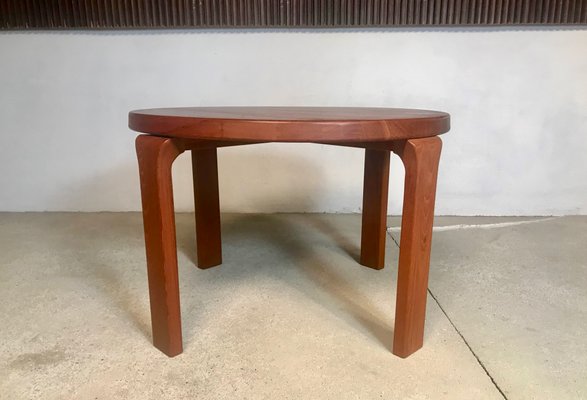 Danish Round Solid Teak Side or Coffee Table by Dyrlund 1960s for