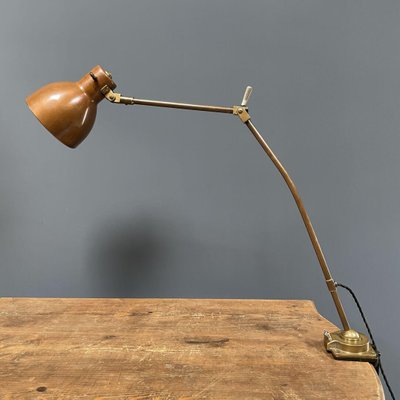 Industria Rotterdam Clamp Lamp In Brass, Copper Desk Lamp Dunelm