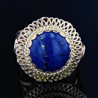 Bague 4 25 Carat Lapis Lazuli en Or Jaune 18 Carats 1960s en vente sur Pamono