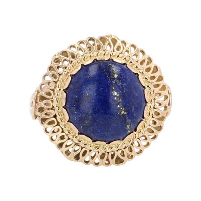 4,25 Carat Lapis Lazuli 18 Karat Yellow Gold Ring, 1960s for 4,25 Carat Lapis Lazuli 18 Karat Yellow Gold Ring, 1960s for