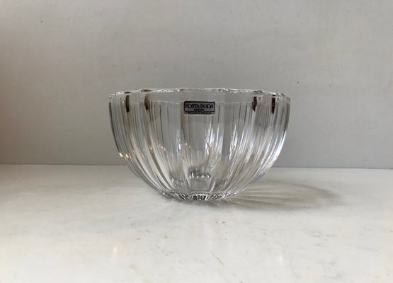 Vintage Fluted Crystal Bowl from Kosta Boda for sale at Pamono