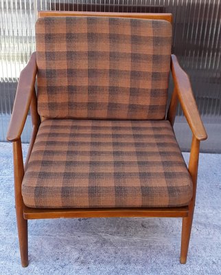 Vintage Club Chair With A Brown Beech, Lucia Outdoor Wooden Club Chairs With Cushions