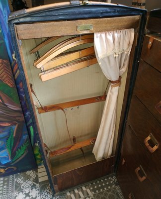 Antique circa 1920's Pakawa Steamer Wardrobe Trunk or Chest