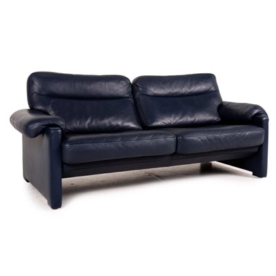 Leather Ds 70 Two Seater Couch In Dark, Graphite Leather Sofa