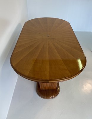 Walnut And Marble Dining Table 1940s, Curva Walnut Round Extending Dining Table