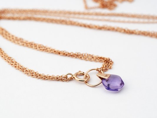 Amethyst necklace gold chain Clearance