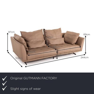 Brown Leather from at sale Sofa Factory Gutmann for Pamono