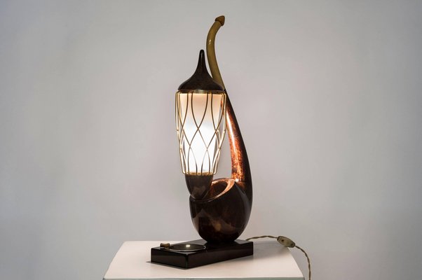 Une Pipe Table Lamp By Aldo Tura, Pipe Table Lamp