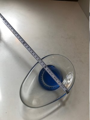 Blue Kosta Boda Glass Dish by Vicke Lindstrand, 1960 for sale at