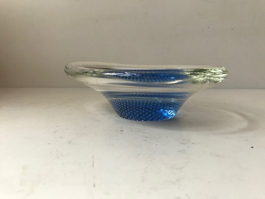 Blue Kosta Boda Glass Dish by Vicke Lindstrand, 1960 for sale at 