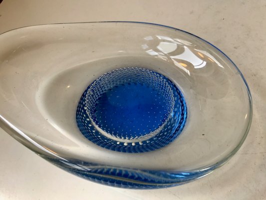 Blue Kosta Boda Glass Dish by Vicke Lindstrand, 1960 for sale at 