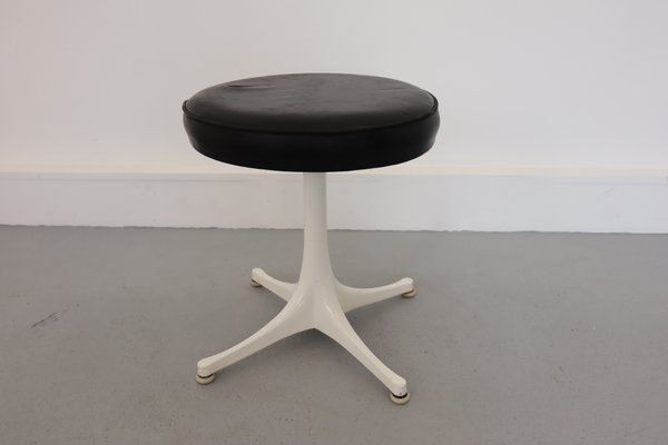 Abundantly Underlegen Isaac Pedestal Leather Stool by George Nelson for Herman Miller, 1950s for sale  at Pamono