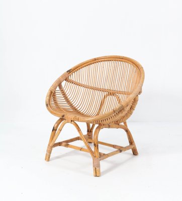 Mid Century Bamboo Rattan Lounge Chairs, Outdoor Round Wicker Lounge Chair Singapore