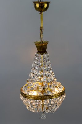 French Empire Style Brass And Crystal Glass Basket Chandelier For At Pamono Crystal Glass Basket Chandelier, French Crystal Basket Chandelier