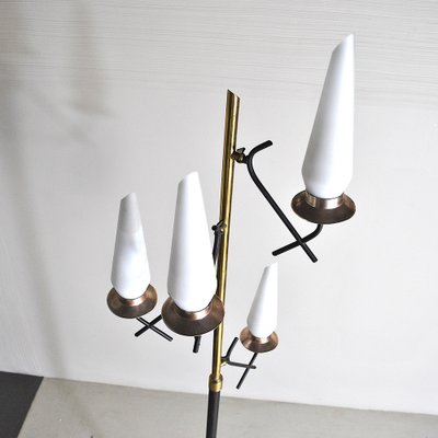 Opaline Glass Brass Floor Lamp By, Double Table Lamp 1stdibs