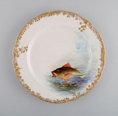 Antique Pirkenhammer Porcelain Dinner Plates with Hand Painted