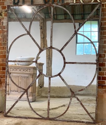 Large Industrial Window Frame Mirror For Sale At Pamono