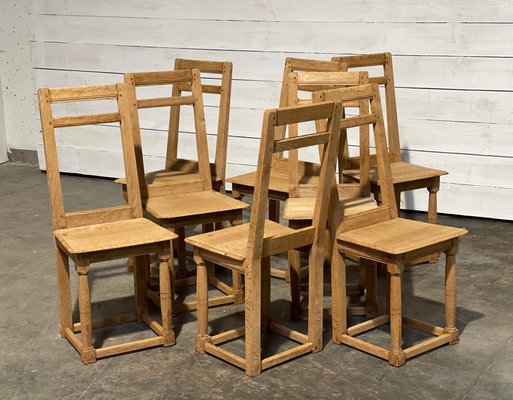 French Bleached Oak Farmhouse Kitchen Dining Chairs Set Of 8 En Vente Sur Pamono French Bleached Oak Farmhouse Kitchen, Farmhouse Dining Chairs