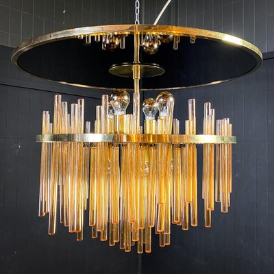 Chandelier With Amber Glass Rods By Christoph Palme 1960s For At Pamono Chandelier With Amber Glass Rods By, Contemporary Amber Glass Chandeliers