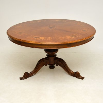 Antique Italian Walnut Dining Table, Antique Oak Circular Dining Table