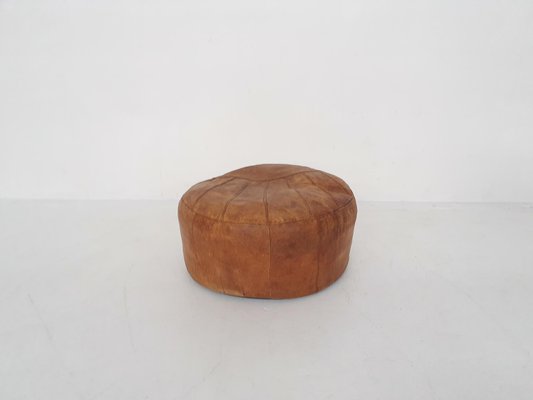 Cognac Leather Round Ottoman For At Pamono Cognac Leather Round Ottoman For, Round Ottoman Leather