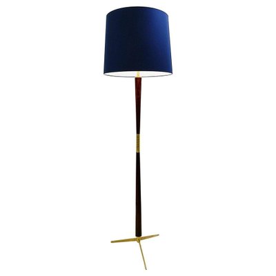 Mid Century Modern Blue Floor Lamp In, Navy And Gold Floor Lamp Shade