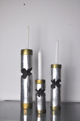 Brutalist Candle Holders by David Marshall Spain 1970s Set of 3