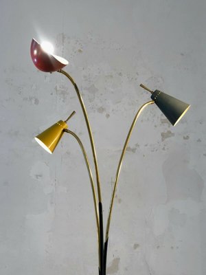 Tripod Metal Perforated Floor Lamp France 1950s