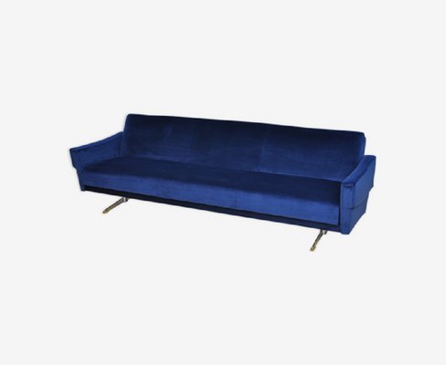 Mid Century Velvet Sofa Bed 1960s For, Dark Blue Velvet Sofa Bed