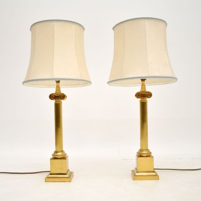 Large Vintage Brass Table Lamps Set Of, Brass Table Lamp Antique